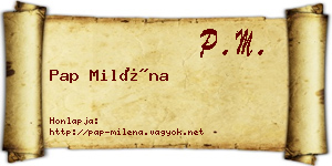 Pap Miléna névjegykártya