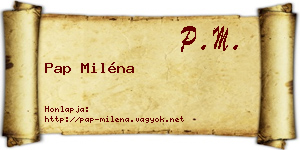 Pap Miléna névjegykártya